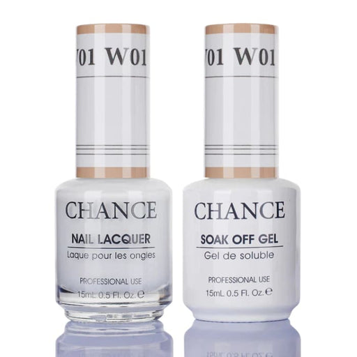 Chance Gel & Nail Lacquer Duo 0.5oz W01 - Shade of White Collection - OceanNailSupply