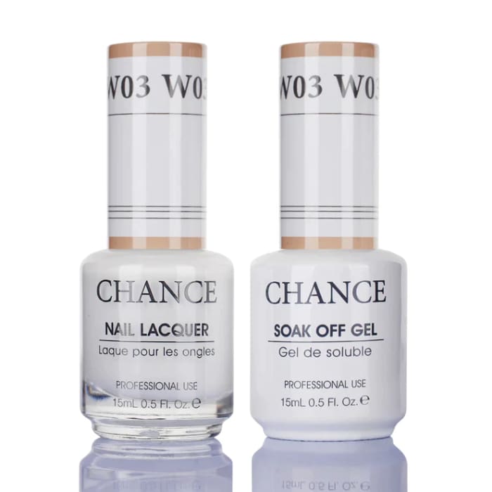 Chance Gel & Nail Lacquer Duo 0.5oz W03 - Shade of White Collection - OceanNailSupply