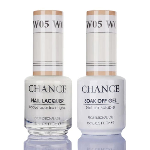 Chance Gel & Nail Lacquer Duo 0.5oz W05 - Shade of White Collection - OceanNailSupply