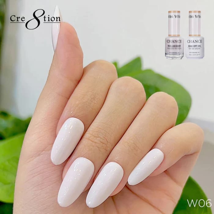 Chance Gel & Nail Lacquer Duo 0.5oz W06 - Shade of White Collection - OceanNailSupply