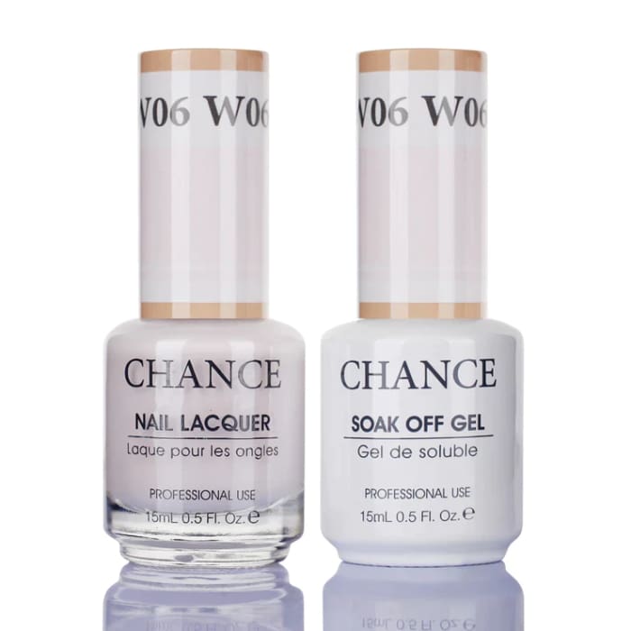 Chance Gel & Nail Lacquer Duo 0.5oz W06 - Shade of White Collection - OceanNailSupply