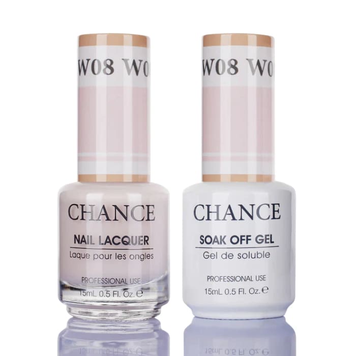 Chance Gel & Nail Lacquer Duo 0.5oz W08 - Shade of White Collection - OceanNailSupply