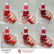 Chance Matching Color Gel & Nail Lacquer 0.5oz - 36 Colors #109 - #144 - Roses Are Red... Collection w/ 2 set Color Chart - OceanNailSupply