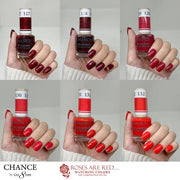 Chance Matching Color Gel & Nail Lacquer 0.5oz - 36 Colors #109 - #144 - Roses Are Red... Collection w/ 2 set Color Chart - OceanNailSupply