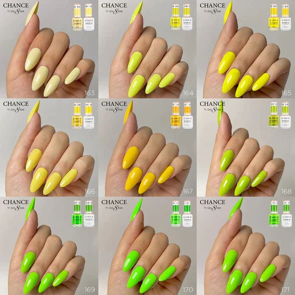 Chance Matching Color Gel & Nail Lacquer 0.5oz - 36 Colors #145 - #180 - Summer/Neon Shades Collection w/ 2 set Color Chart -