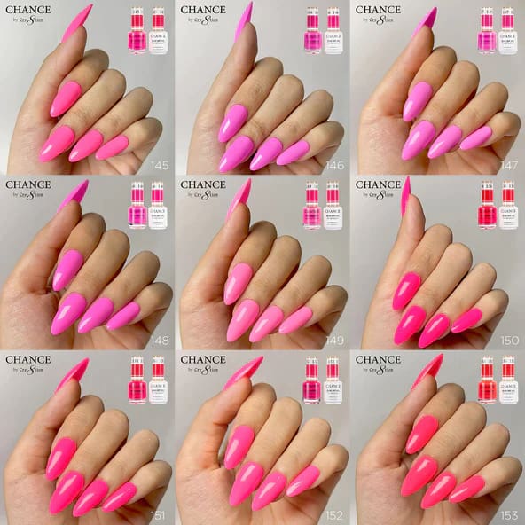 Chance Matching Color Gel & Nail Lacquer 0.5oz - 36 Colors #145 - #180 - Summer/Neon Shades Collection w/ 2 set Color Chart -