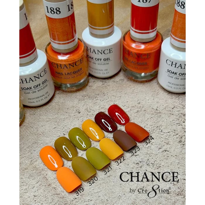 Chance Matching Color Gel & Nail Lacquer 0.5oz - 36 Colors #325 - #360 - Dance Into Spring Shades Collection w/ 2 set Color Chart -