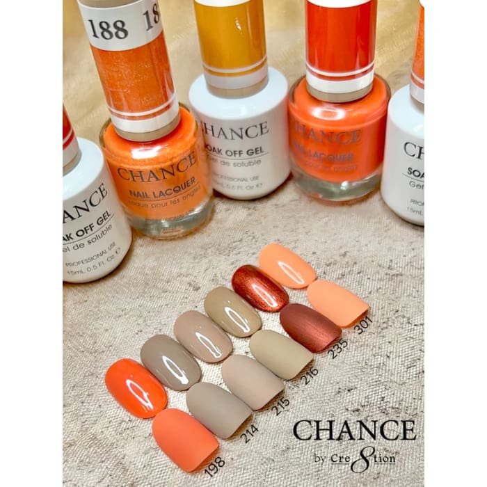 Chance Matching Color Gel & Nail Lacquer 0.5oz - 36 Colors #325 - #360 - Dance Into Spring Shades Collection w/ 2 set Color Chart -