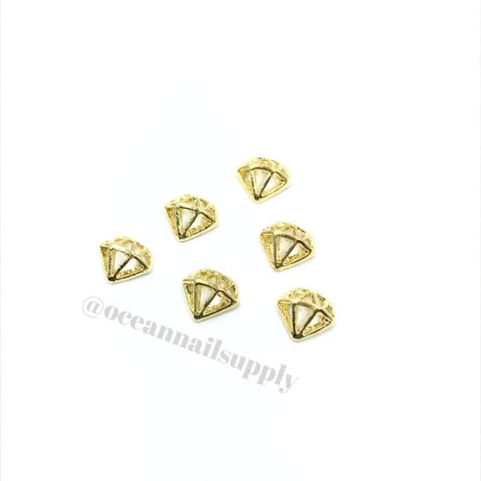 Charms - A013 Gold Diamond Frame - OceanNailSupply