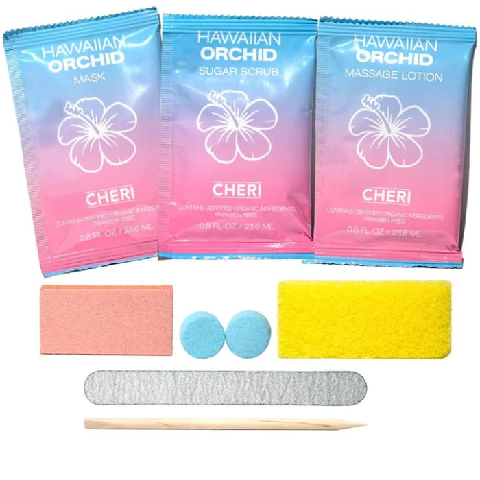 CHERI - 8 IN 1 PEDICURE PACKETS HAWAIIAN ORCHID - OceanNailSupply