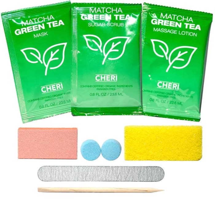CHERI - 8 IN 1 PEDICURE PACKETS MATCHA GREEN - OceanNailSupply