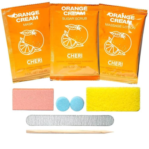 CHERI - 8 IN 1 PEDICURE PACKETS ORANGE CREAM - OceanNailSupply