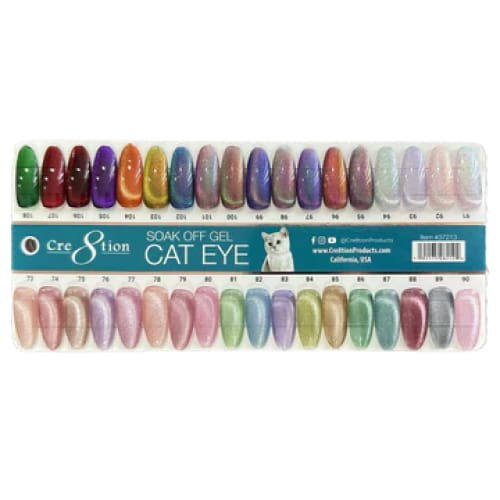 Cre8tion Cat Eye Soak Off Gel 0.5oz - Full Set 36 New Colors (#73 - #108) - OceanNailSupply