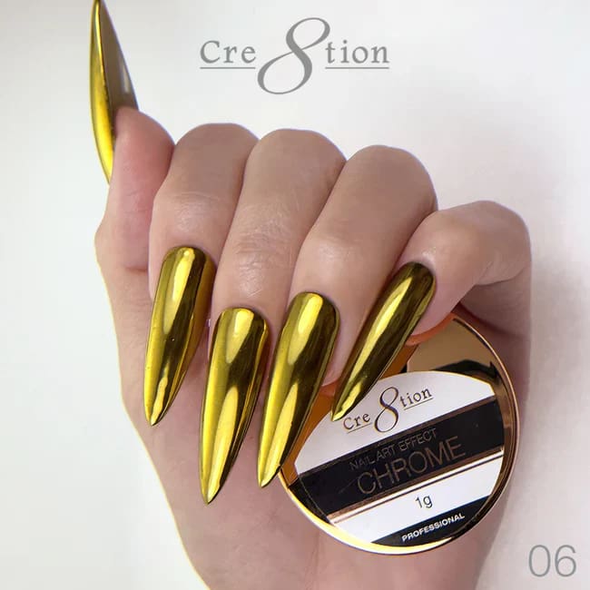 Cre8tion Chrome Nail Art Effect 1g - 06 Gold - OceanNailSupply