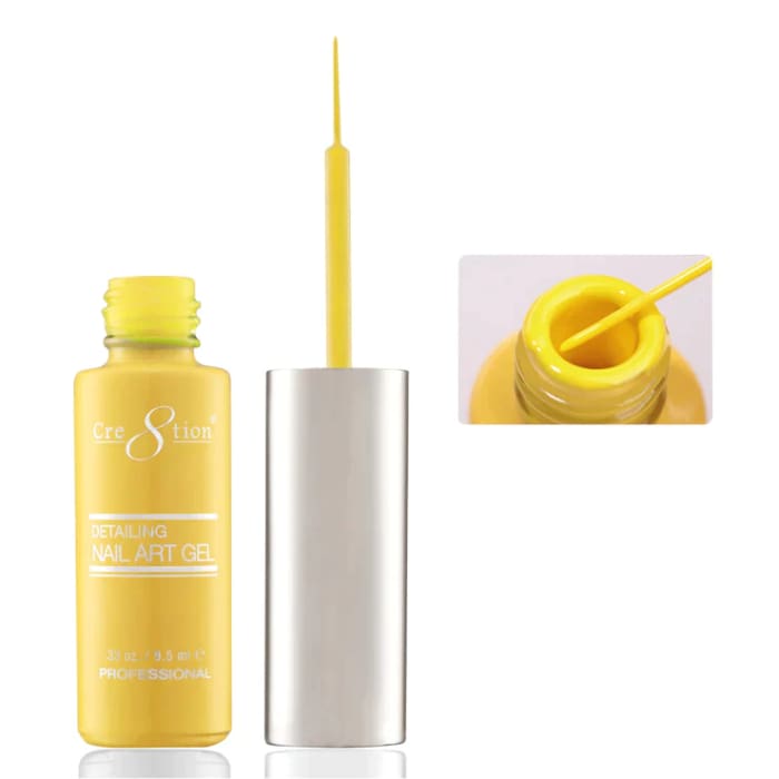 Cre8tion Detailing Nail Art Gel 0.33oz 04 Yellow - OceanNailSupply