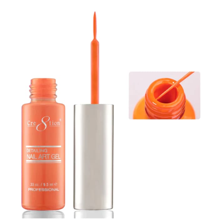 Cre8tion Detailing Nail Art Gel 0.33oz 12 Hot Orange - OceanNailSupply