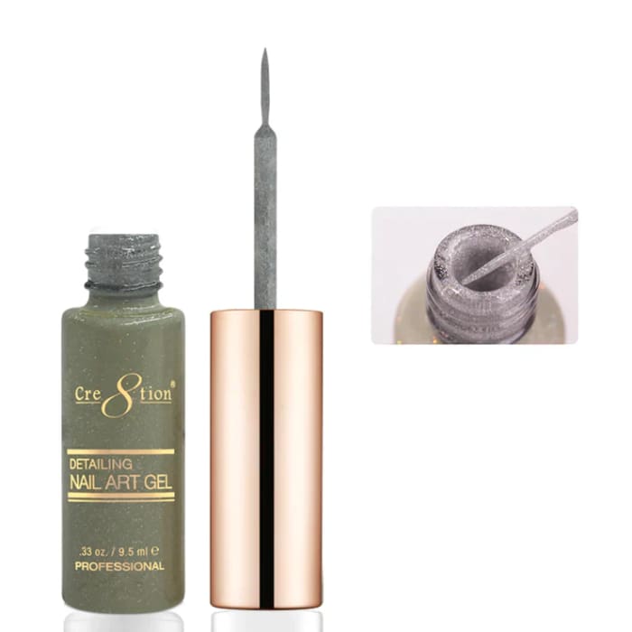 Cre8tion Detailing Nail Art Gel 0.33oz 25 Holographic Glitter - OceanNailSupply