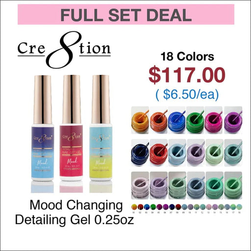 Cre8tion Detailing Nail Art Gel - Mood Changing Collection OceanNailSupply