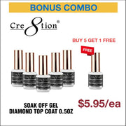 Cre8tion Diamond Soak Off Gel No wipe top coat 0.5oz - OceanNailSupply