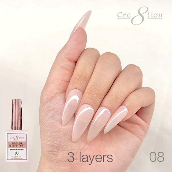 Cre8tion Gel Overlay/ Brush on Builder 0.5oz 08 - OceanNailSupply