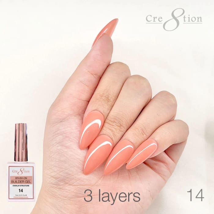 Cre8tion Gel Overlay/ Brush on Builder 0.5oz 14 - OceanNailSupply