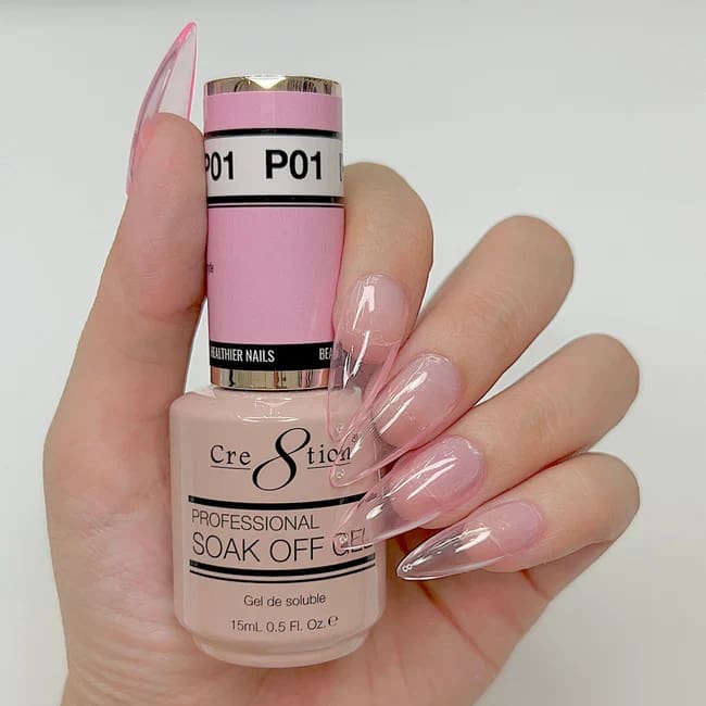 Cre8tion Gel P01 Crystal Pink French Collection 0.5oz OceanNailSupply