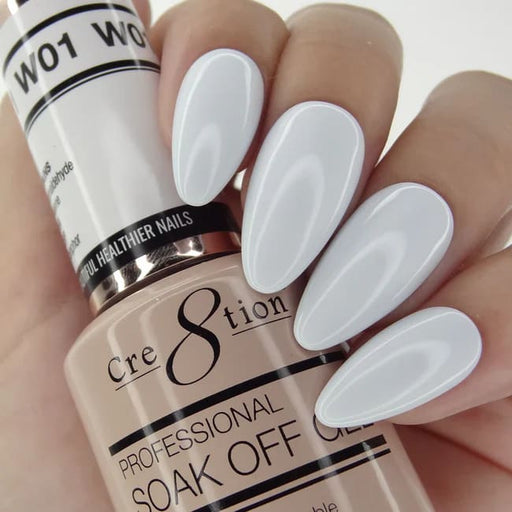 Cre8tion Gel W01 Cool White French Collection 0.5oz OceanNailSupply
