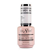 Cre8tion Gel W01 Cool White French Collection 0.5oz OceanNailSupply