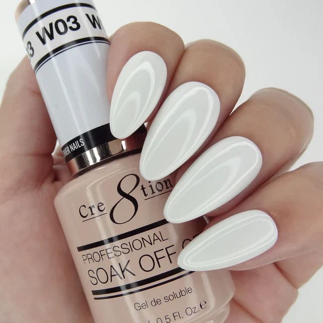 Cre8tion Gel W03 Ice White French Collection 0.5oz OceanNailSupply