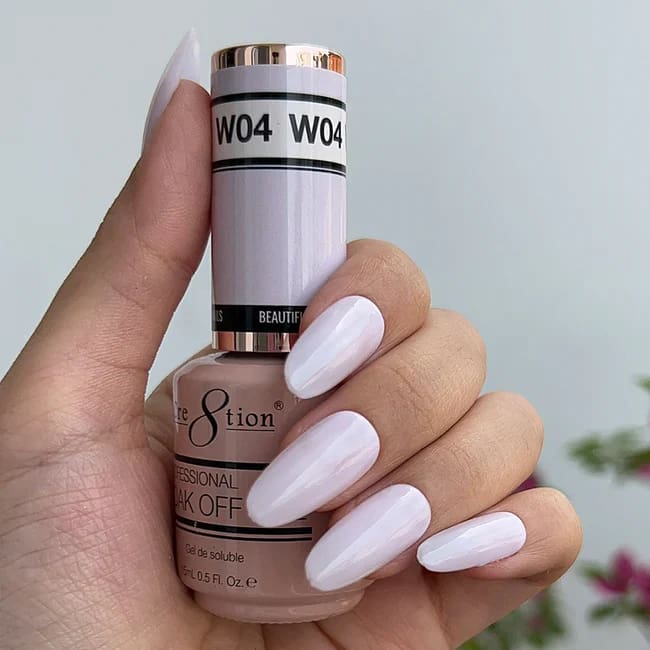 Cre8tion Gel W04 Blush White (White in a Pink Shades) French Collection 0.5oz OceanNailSupply