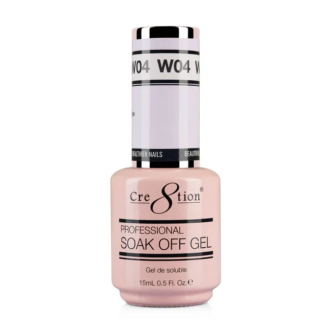 Cre8tion Gel W04 Blush White (White in a Pink Shades) French Collection 0.5oz OceanNailSupply