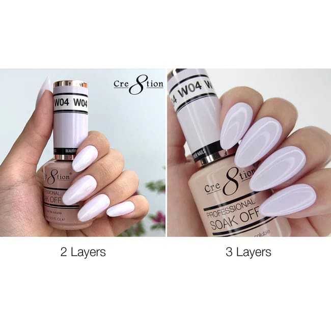 Cre8tion Gel W04 Blush White (White in a Pink Shades) French Collection 0.5oz OceanNailSupply