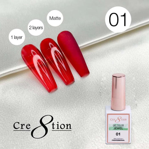 Cre8tion Jewel Collection - G01 (Jelly Red) - OceanNailSupply