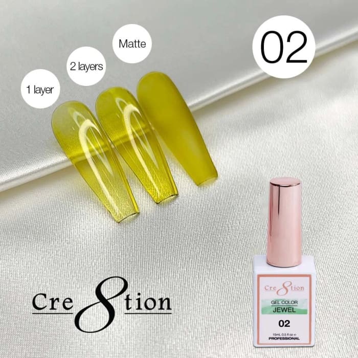 Cre8tion Jewel Collection - G02 (Yellow Jelly) - OceanNailSupply