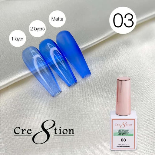 Cre8tion Jewel Collection - G03 (Blue Jelly) - OceanNailSupply