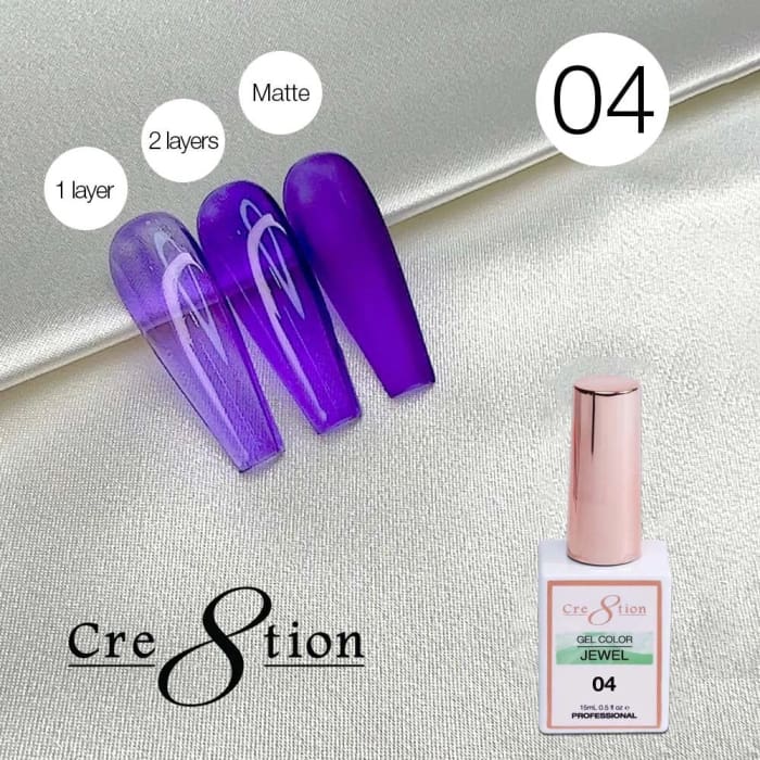 Cre8tion Jewel Collection - G04 (Purple Jelly) - OceanNailSupply