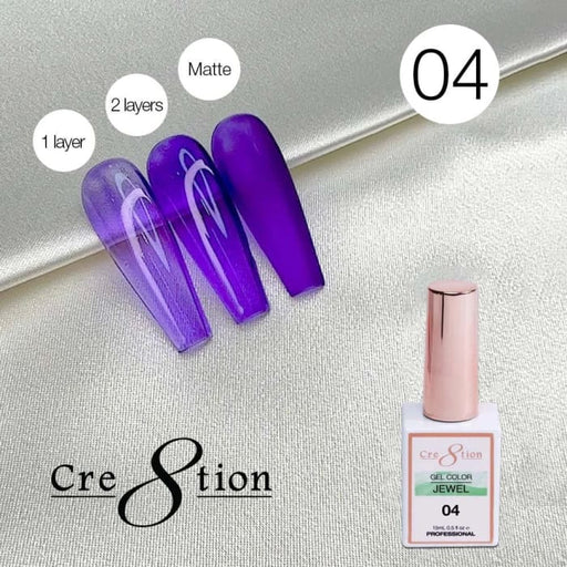 Cre8tion Jewel Collection - G04 (Purple Jelly) - OceanNailSupply
