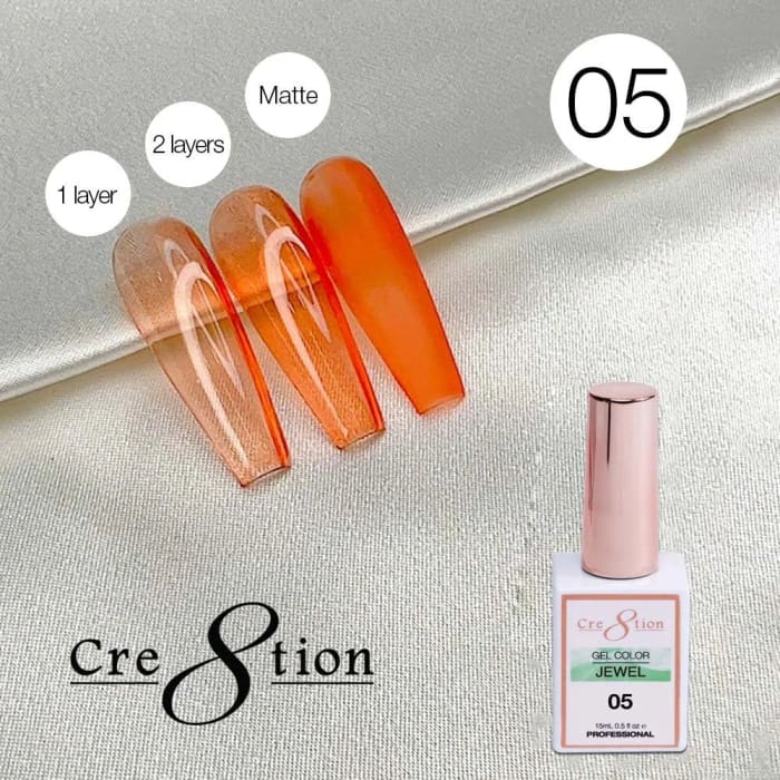 Cre8tion Jewel Collection - G05 (Orange Jelly) - OceanNailSupply