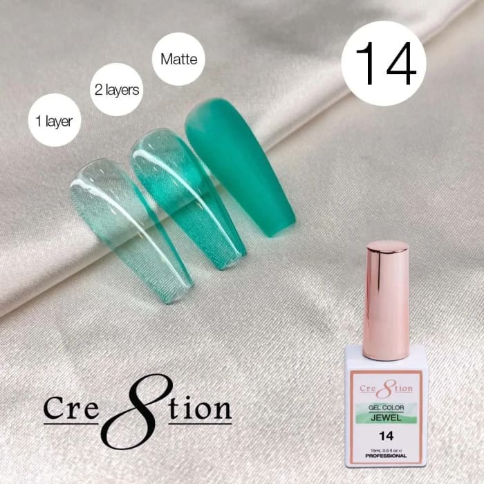 Cre8tion Jewel Collection - G14 (Teal Jelly) - OceanNailSupply
