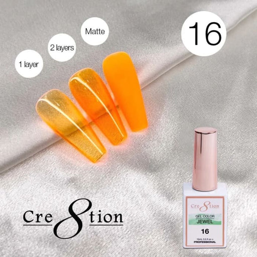 Cre8tion Jewel Collection - G16 (Orange Jelly) - OceanNailSupply