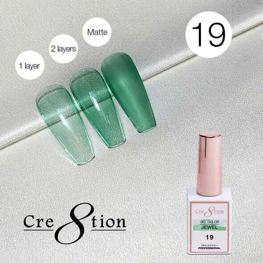 Cre8tion Jewel Collection - G19 (Green Jelly) - OceanNailSupply