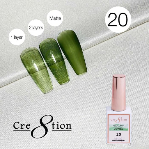 Cre8tion Jewel Collection - G20 (Dark Green Jelly) - OceanNailSupply