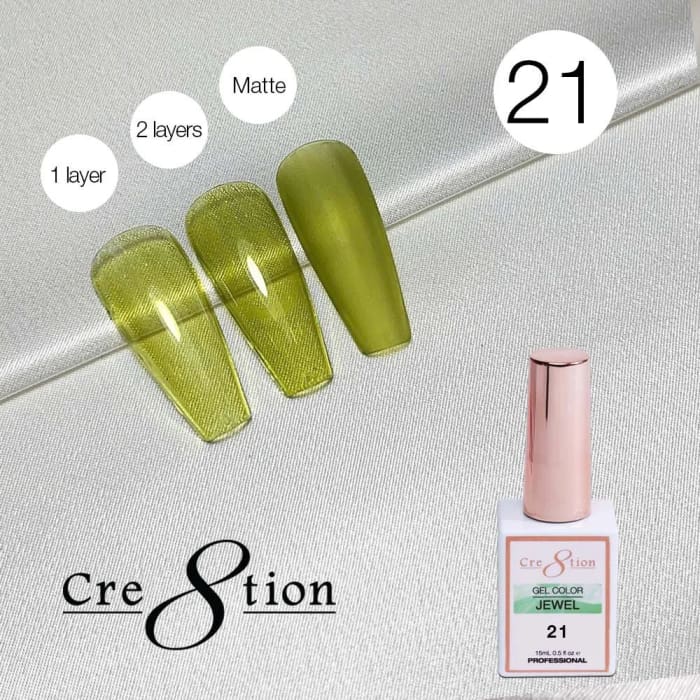 Cre8tion Jewel Collection - G21 (Green Jelly) - OceanNailSupply