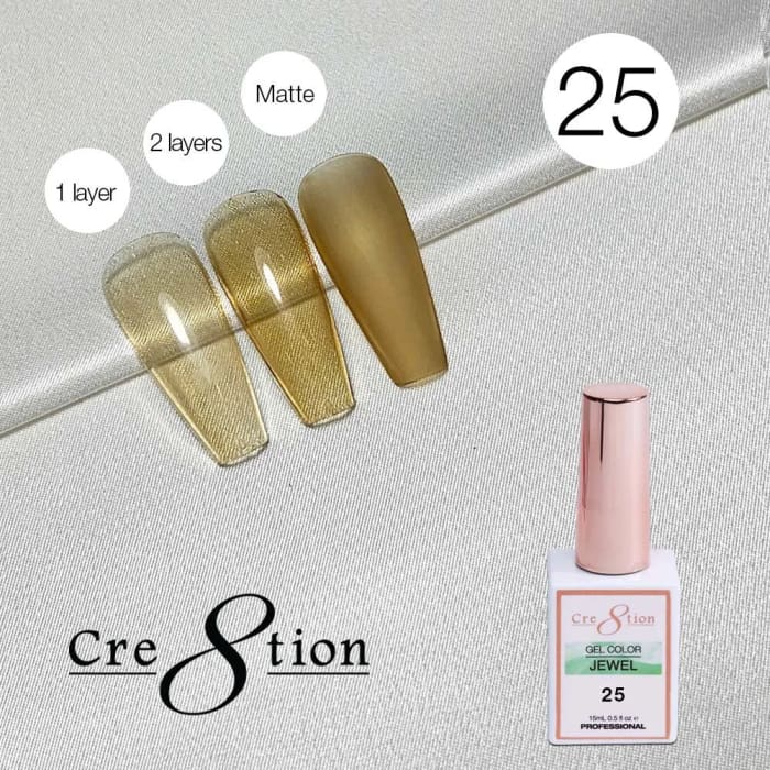 Cre8tion Jewel Collection - G25 (Honey-Brown Olive Jelly) - OceanNailSupply