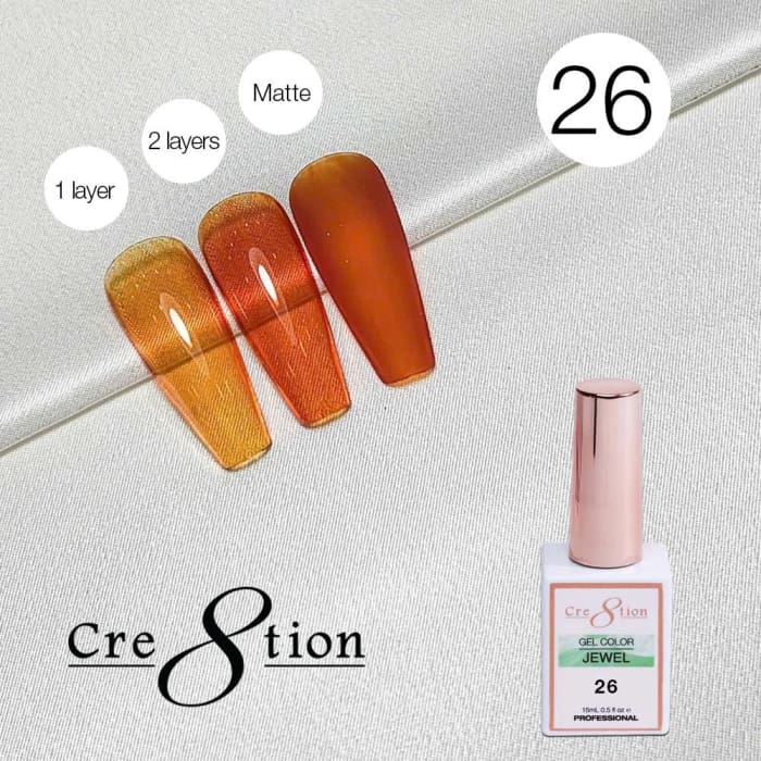 Cre8tion Jewel Collection - G26 (Amber Jelly) - OceanNailSupply