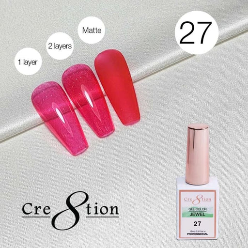 Cre8tion Jewel Collection - G27 (Pink Jelly) - OceanNailSupply