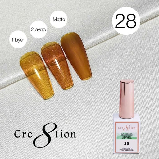 Cre8tion Jewel Collection - G28 (Amber Jelly) - OceanNailSupply