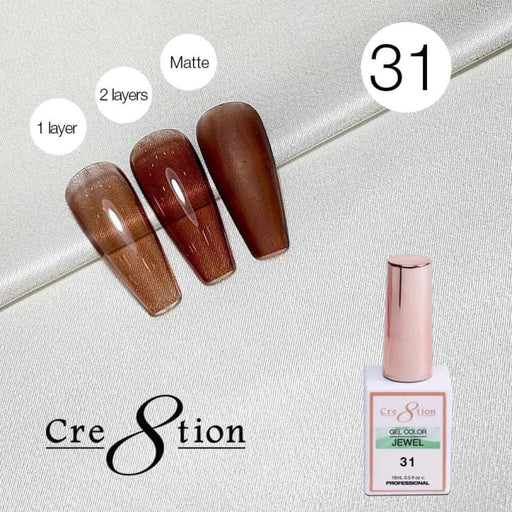 Cre8tion Jewel Collection - G31 (Brown Jelly) - OceanNailSupply