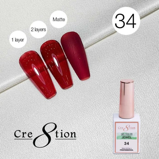 Cre8tion Jewel Collection - G34 (Red Jelly) - OceanNailSupply
