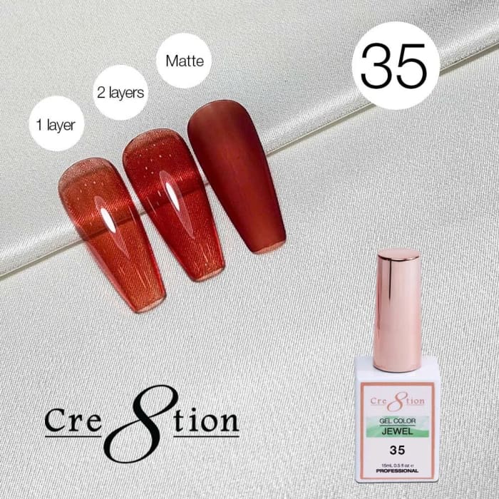 Cre8tion Jewel Collection - G35 (Red Jelly) - OceanNailSupply
